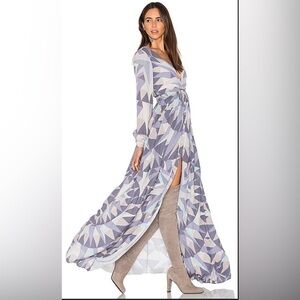 Mara Hoffman Compass long sleeve Maxi dress. NWT. Lavender. Geometric print Sz 2